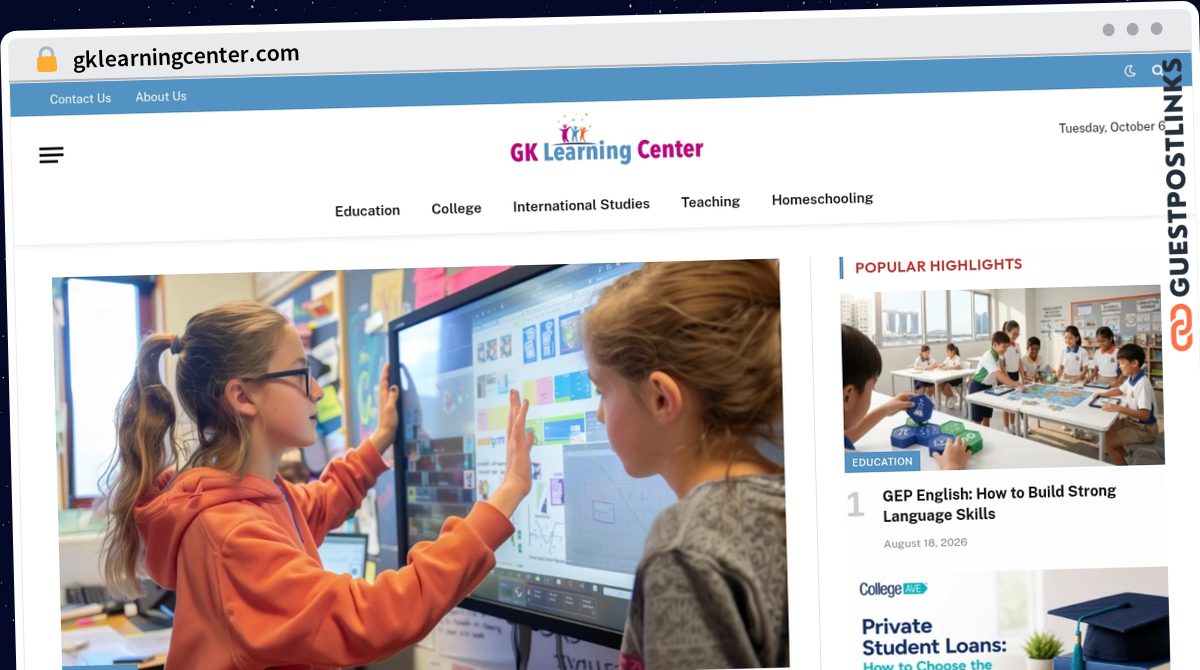Publish Guest Post on gklearningcenter.com