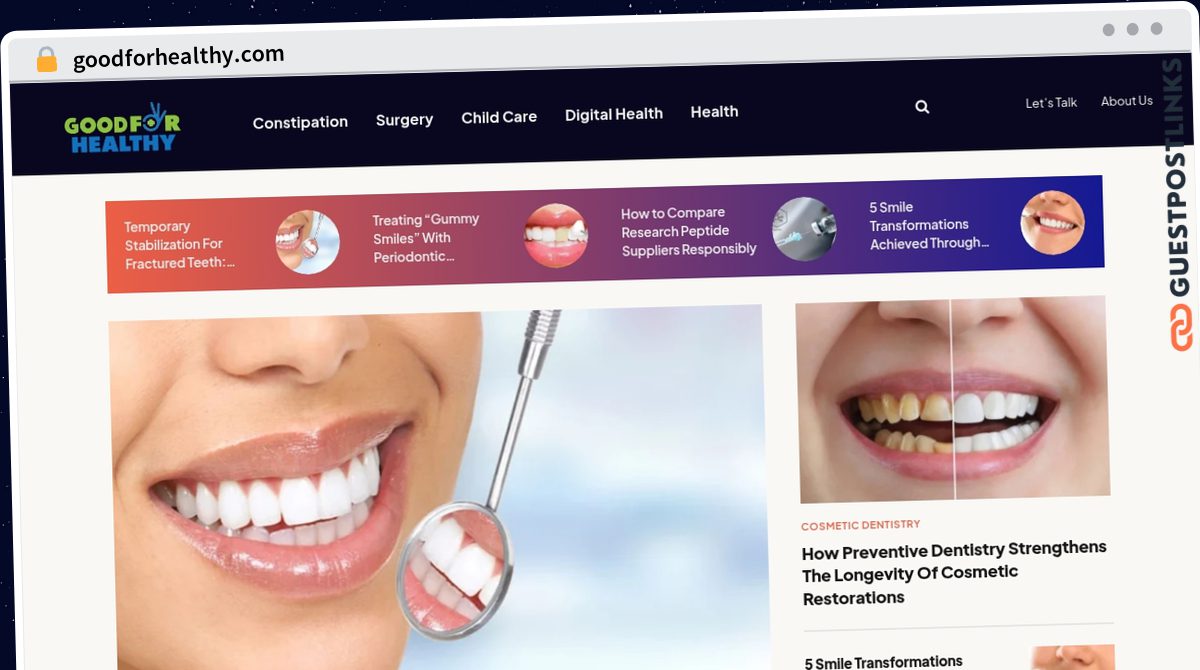 Publish Guest Post on goodforhealthy.com