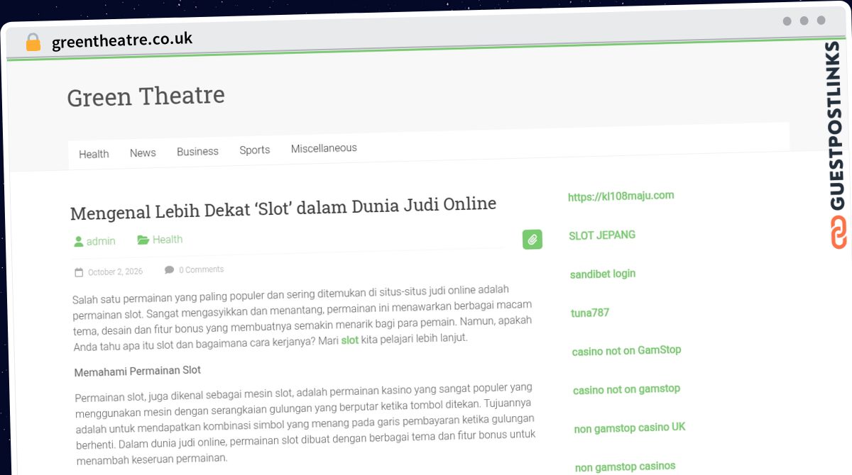 Publish Guest Post on greentheatre.co.uk