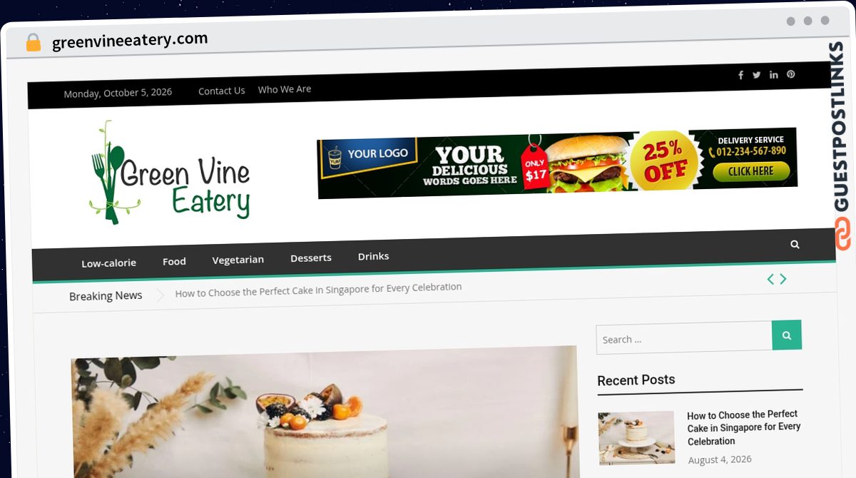 Publish Guest Post on greenvineeatery.com
