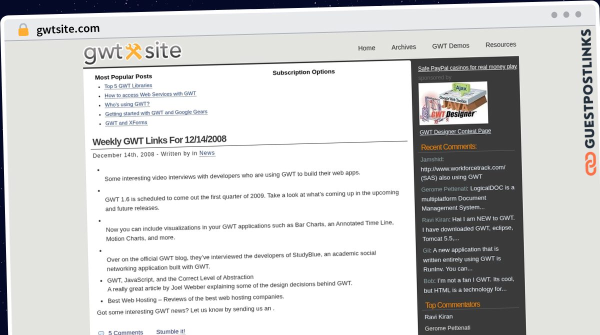 Publish Guest Post on gwtsite.com