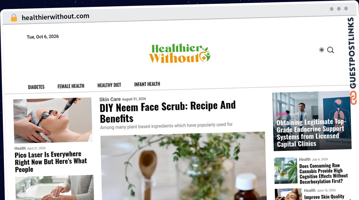 Publish Guest Post on healthierwithout.com