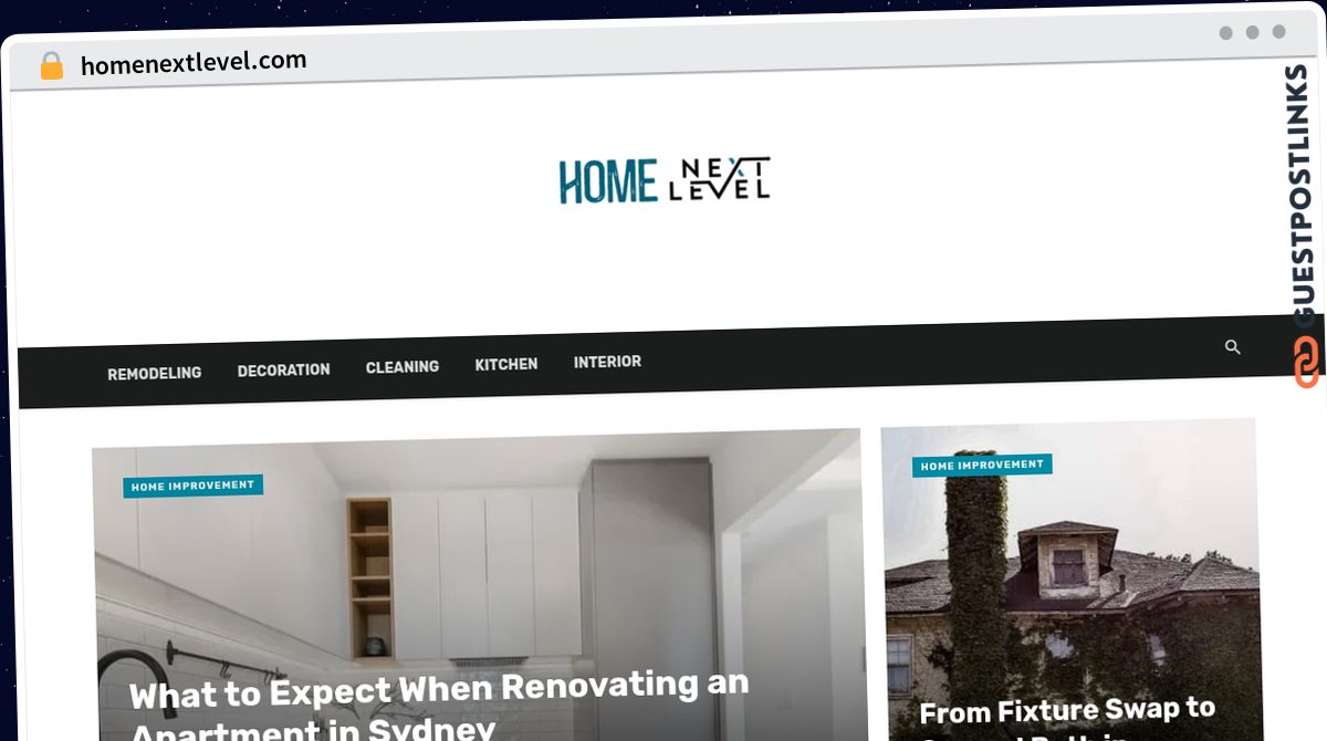 Publish Guest Post on homenextlevel.com