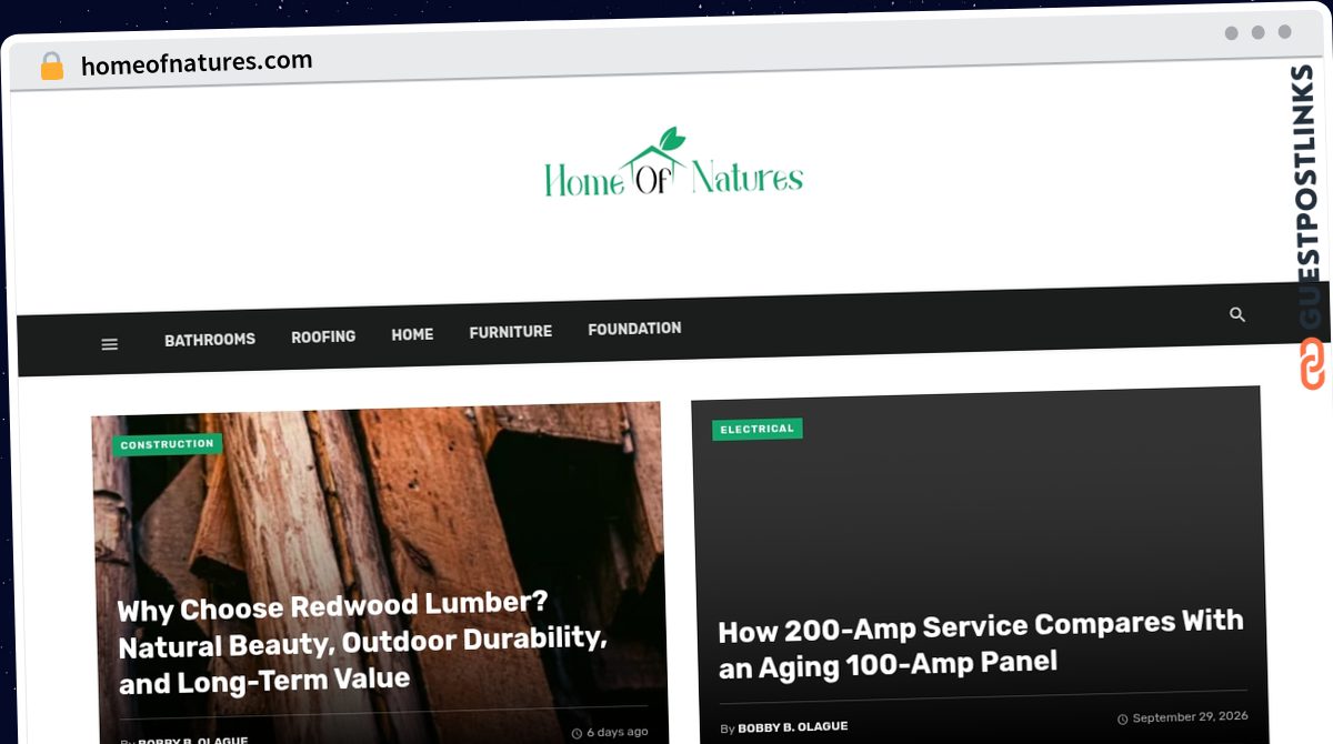 Publish Guest Post on homeofnatures.com
