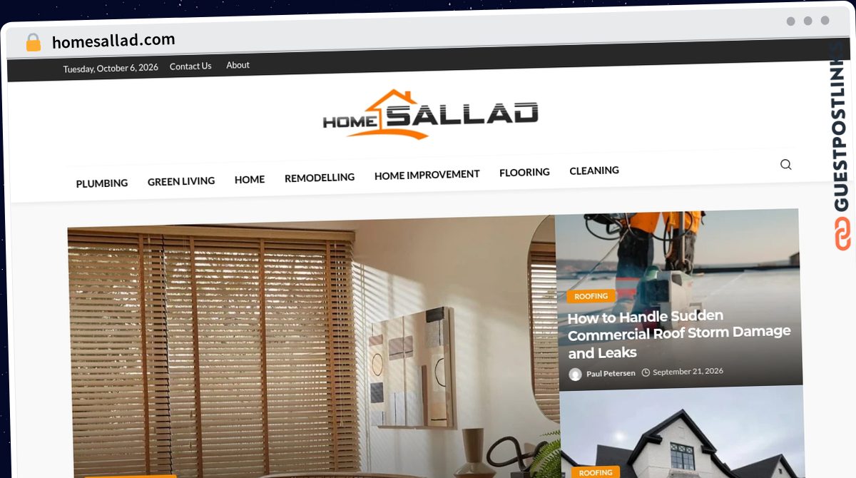 Publish Guest Post on homesallad.com