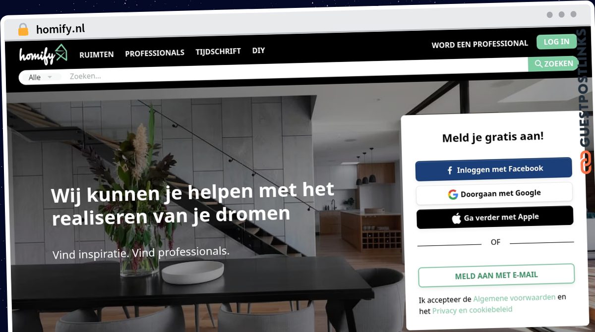 Publish Guest Post on homify.nl