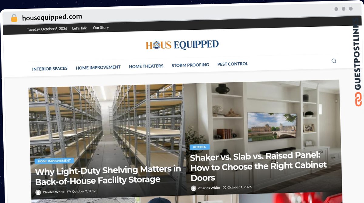 Publish Guest Post on housequipped.com