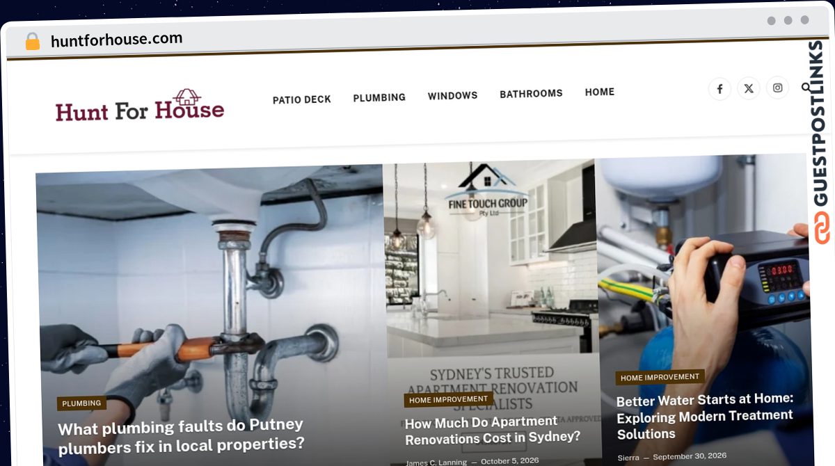 Publish Guest Post on huntforhouse.com