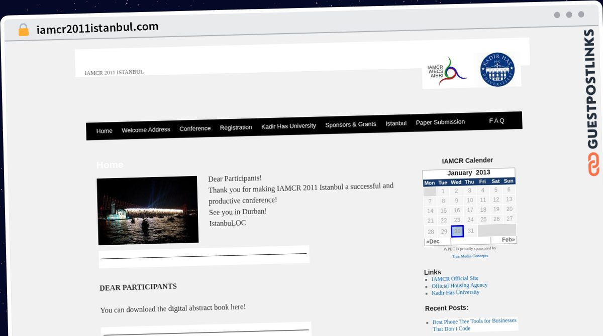 Publish Guest Post on iamcr2011istanbul.com