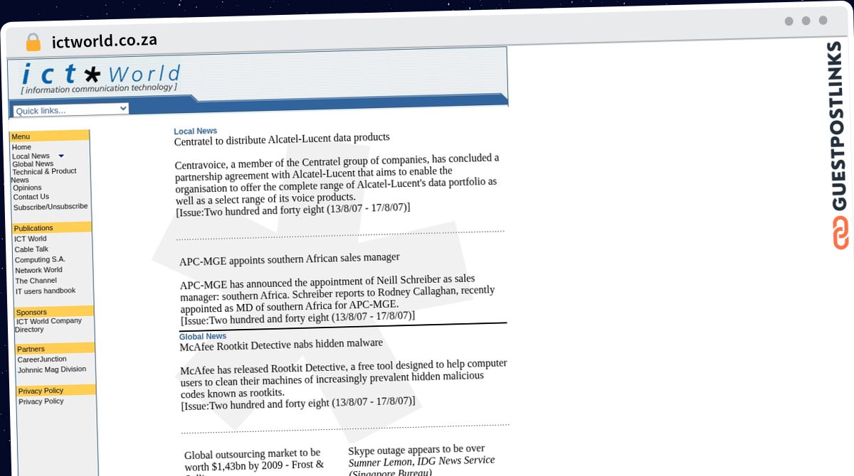 Publish Guest Post on ictworld.co.za