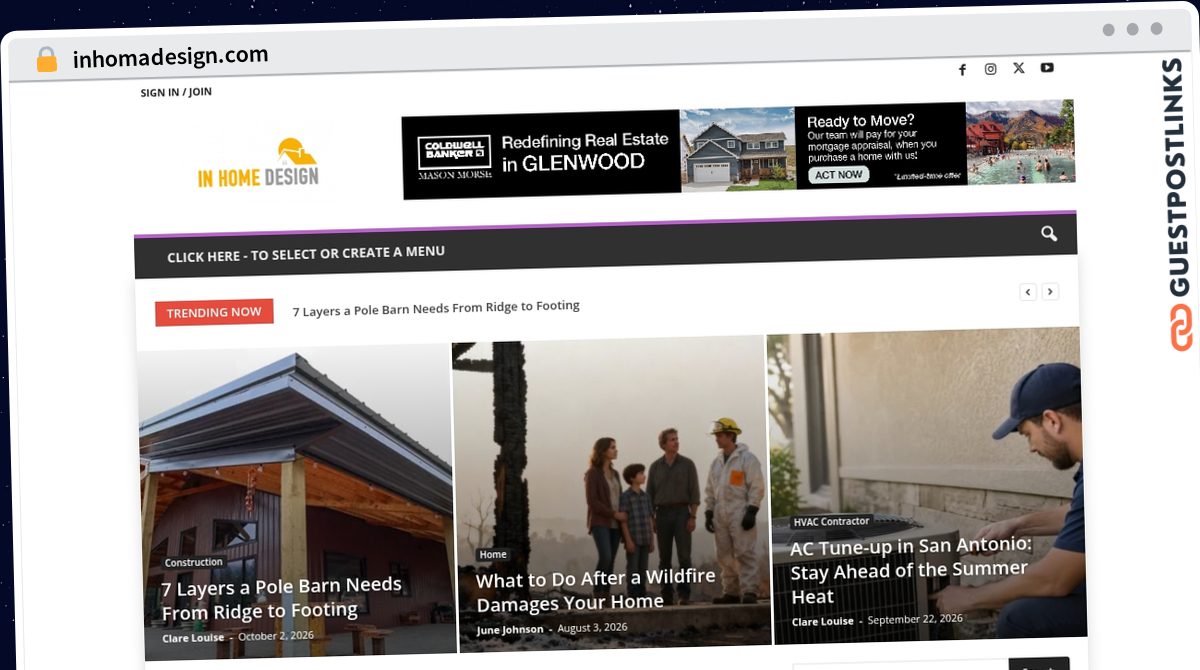 Publish Guest Post on inhomadesign.com