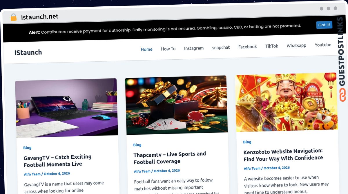 Publish Guest Post on istaunch.net