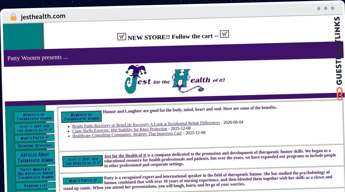 Publish Guest Post on jesthealth.com