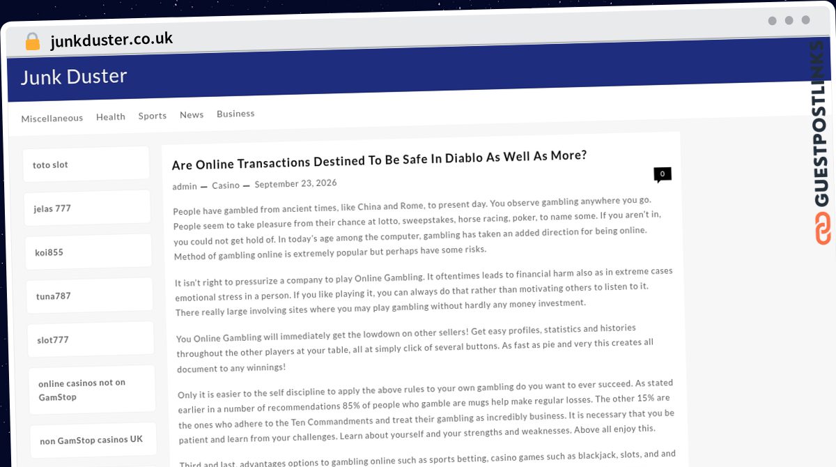Publish Guest Post on junkduster.co.uk