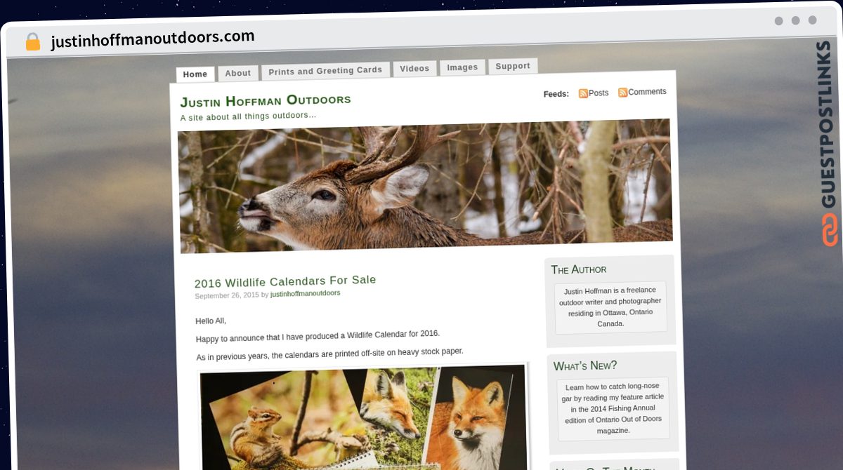 Publish Guest Post on justinhoffmanoutdoors.com