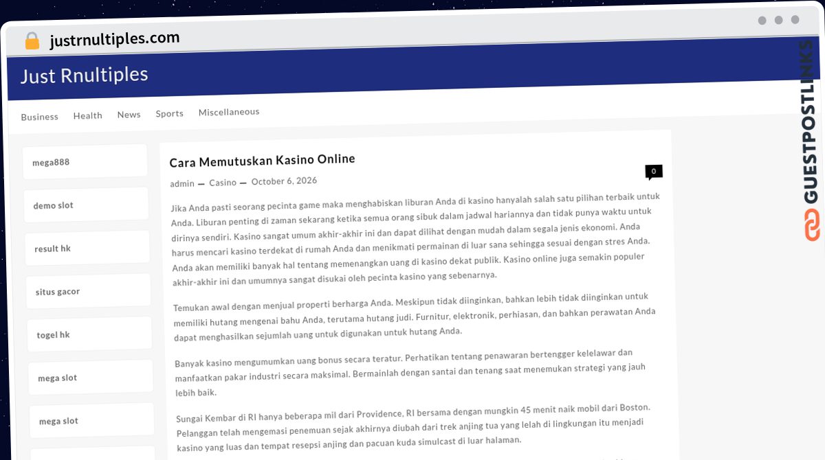 Publish Guest Post on justrnultiples.com