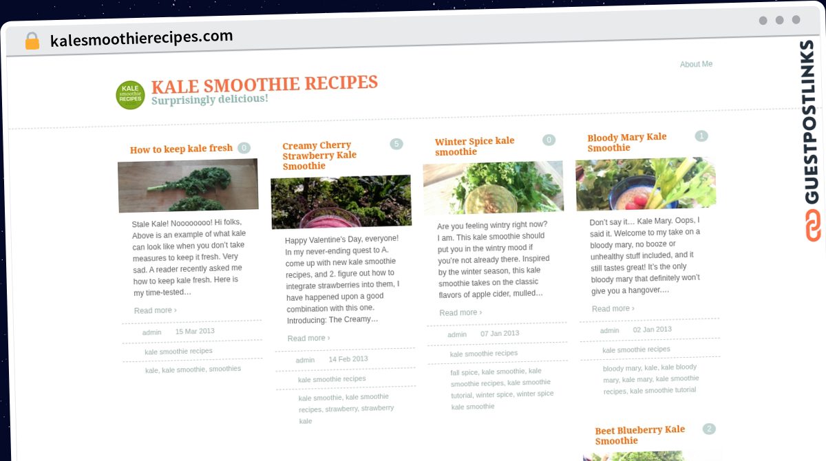 Publish Guest Post on kalesmoothierecipes.com