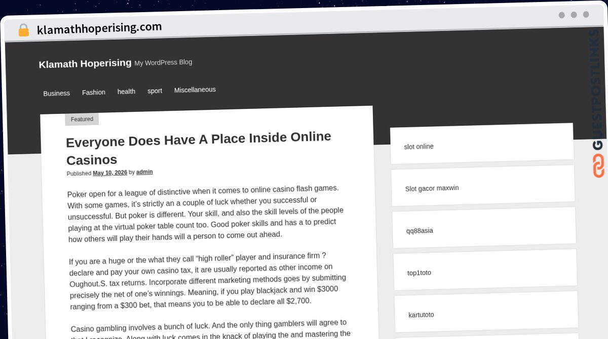 Publish Guest Post on klamathhoperising.com