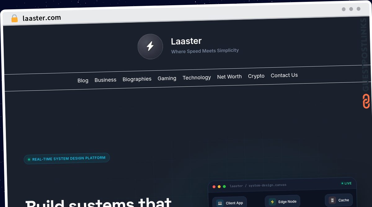 Publish Guest Post on laaster.com