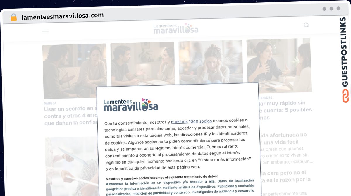 Publish Guest Post on lamenteesmaravillosa.com