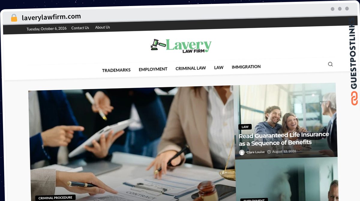 Publish Guest Post on laverylawfirm.com