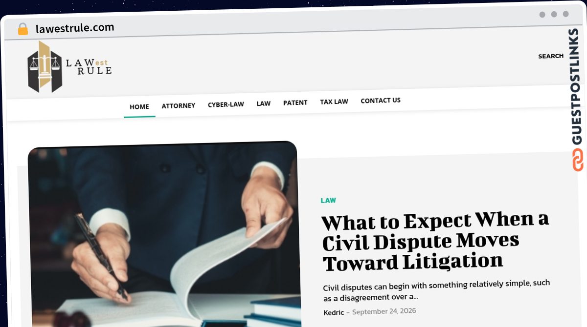 Publish Guest Post on lawestrule.com