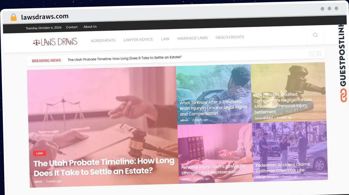 Publish Guest Post on lawsdraws.com