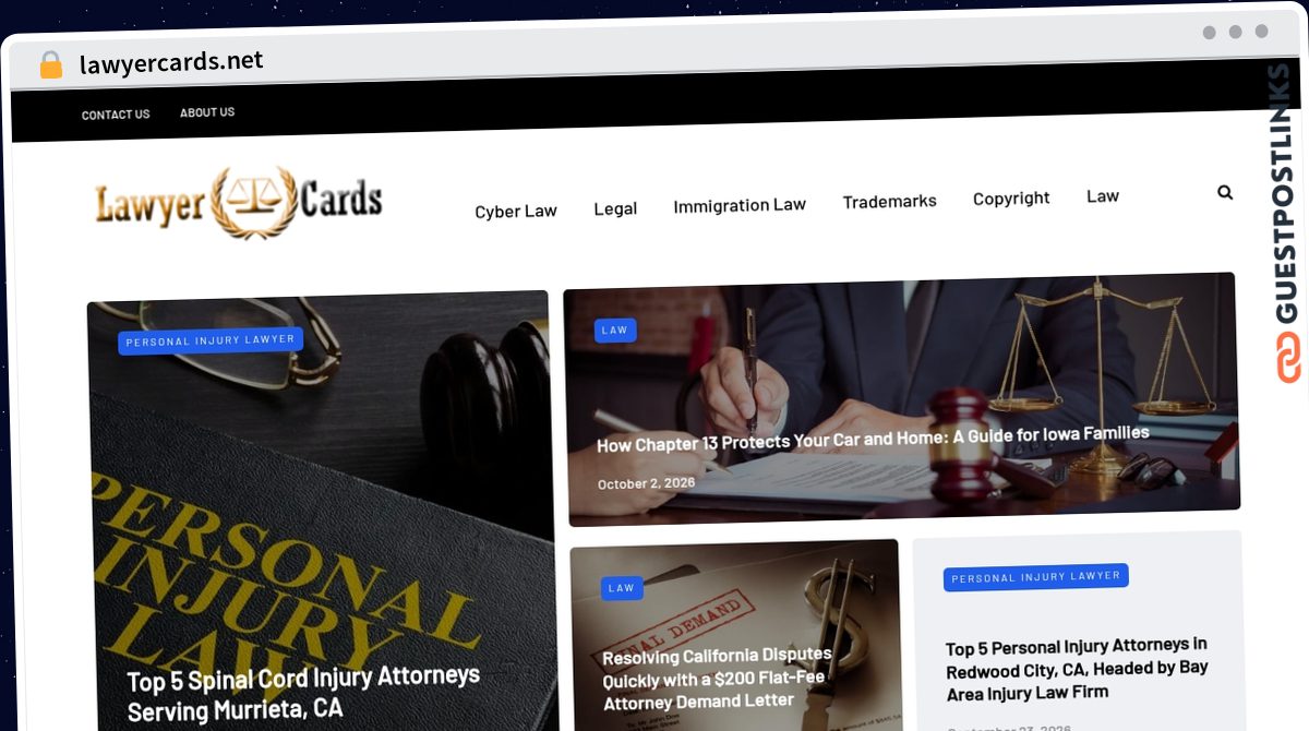 Publish Guest Post on lawyercards.net