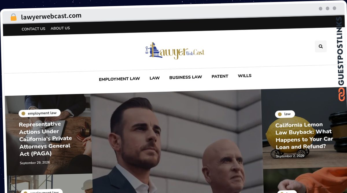 Publish Guest Post on lawyerwebcast.com