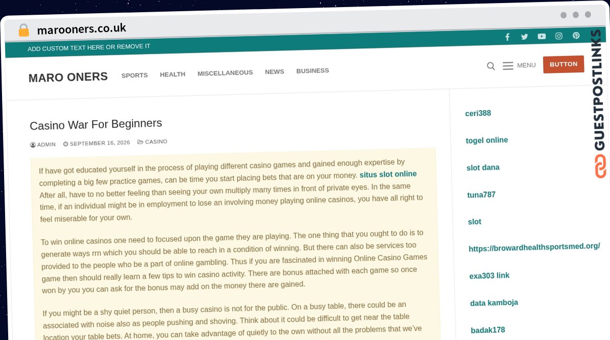Publish Guest Post on marooners.co.uk