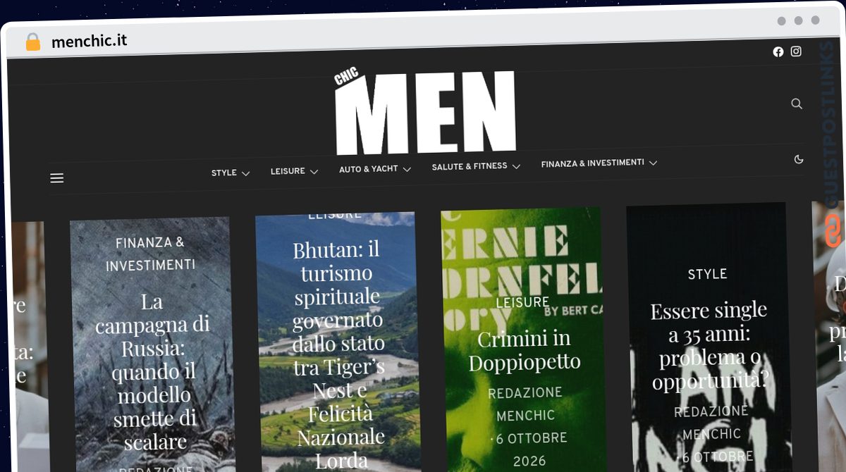 Publish Guest Post on menchic.it