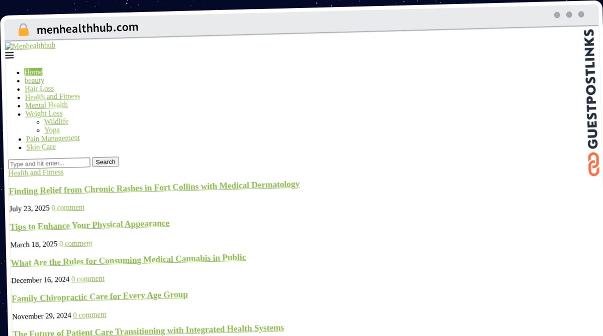 Publish Guest Post on menhealthhub.com