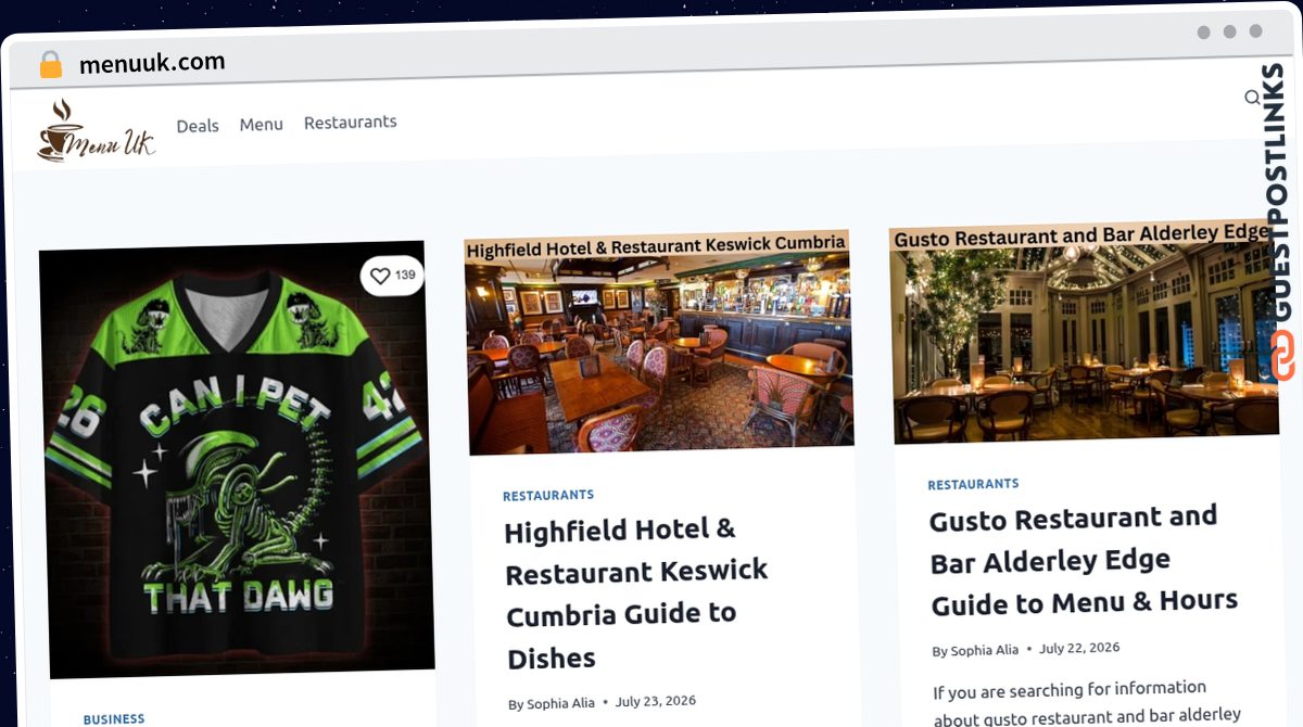 Publish Guest Post on menuuk.com