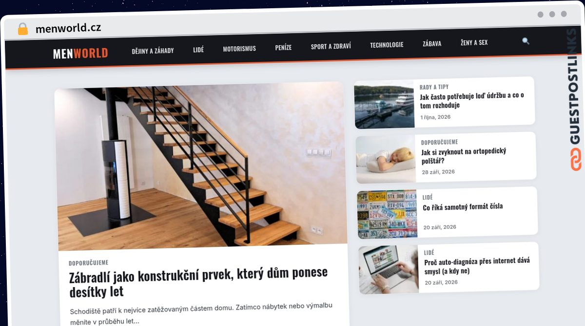 Publish Guest Post on menworld.cz