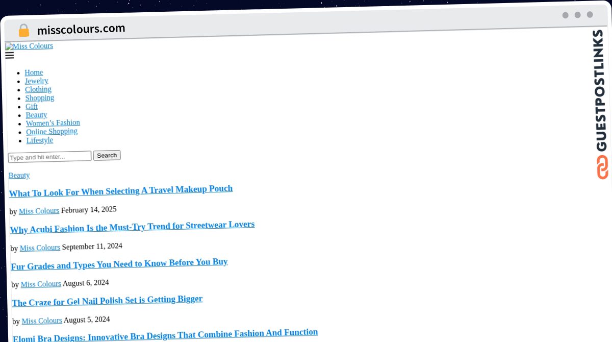 Publish Guest Post on misscolours.com