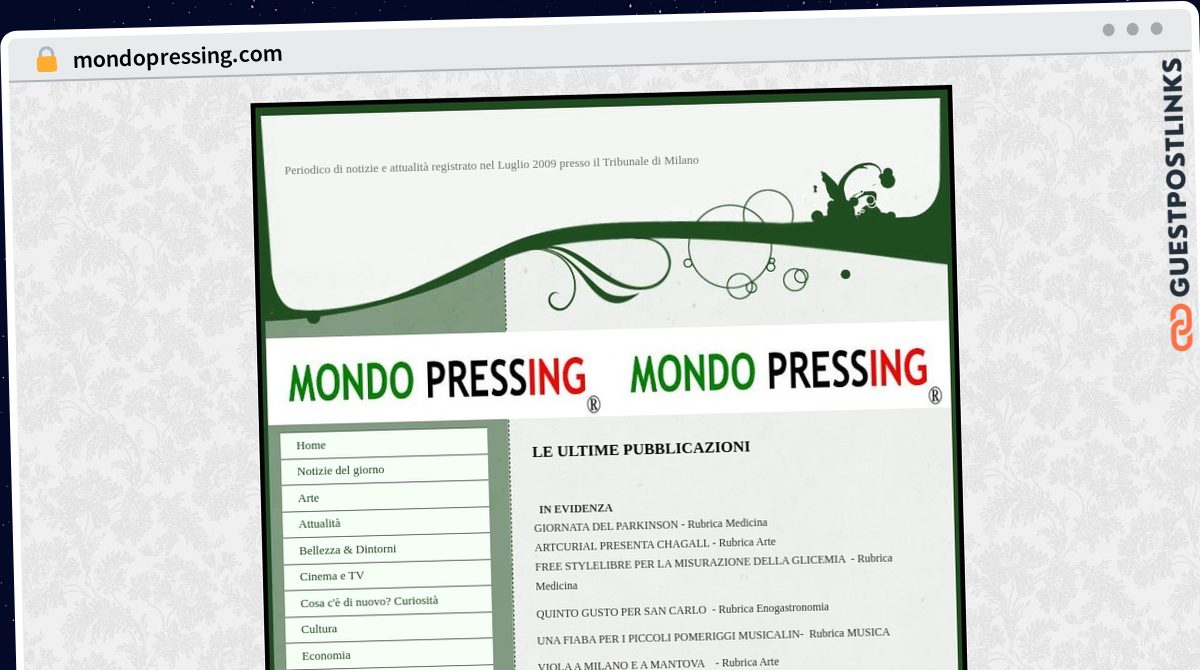 Publish Guest Post on mondopressing.com
