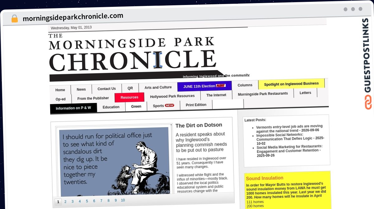 Publish Guest Post on morningsideparkchronicle.com