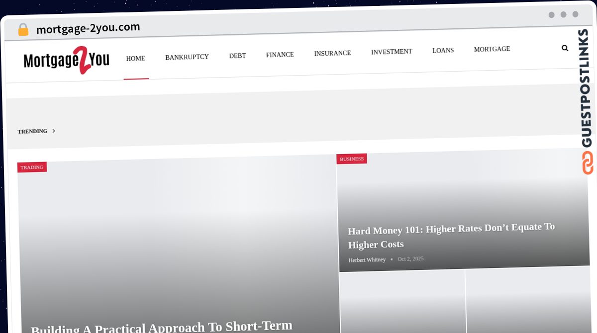 Publish Guest Post on mortgage-2you.com