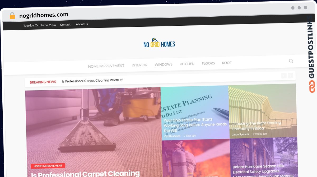 Publish Guest Post on nogridhomes.com