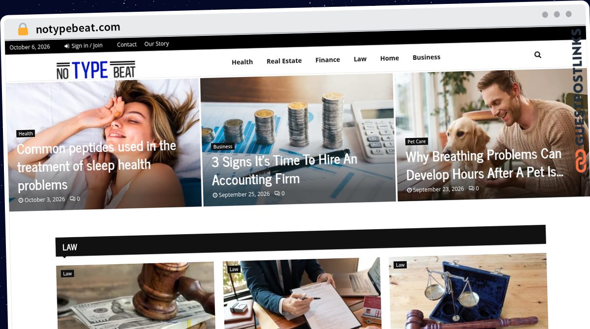 Publish Guest Post on notypebeat.com