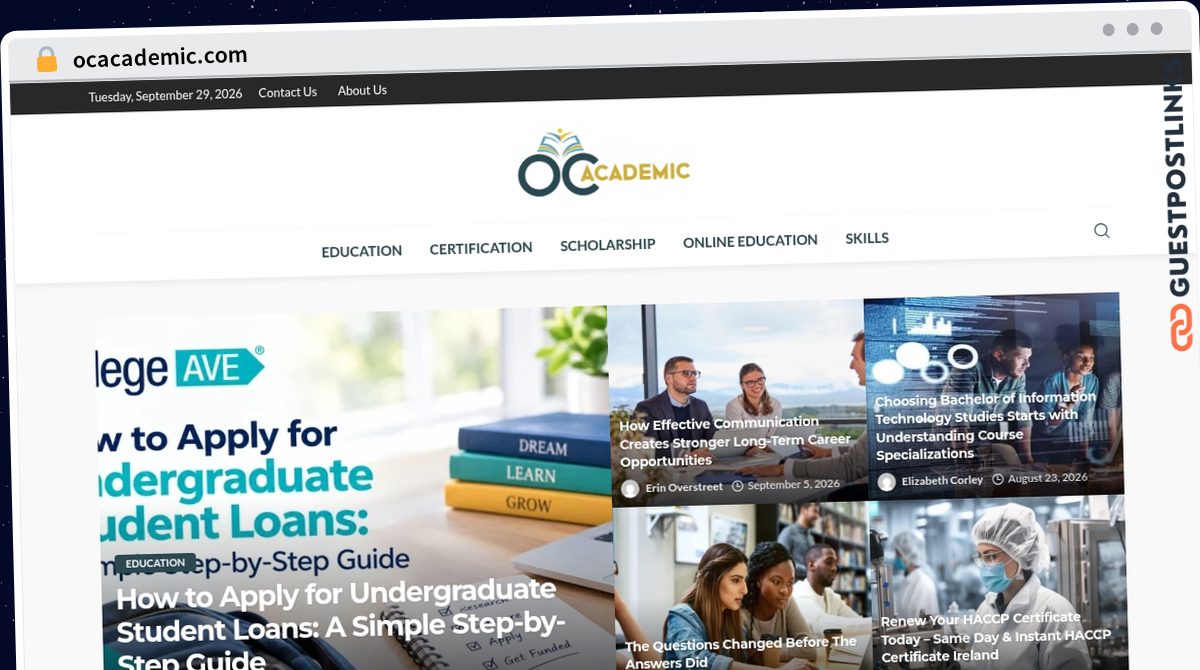 Publish Guest Post on ocacademic.com