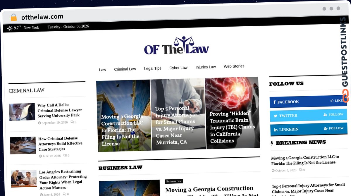 Publish Guest Post on ofthelaw.com