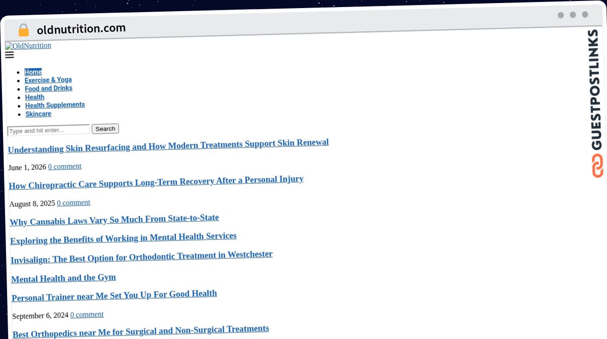 Publish Guest Post on oldnutrition.com