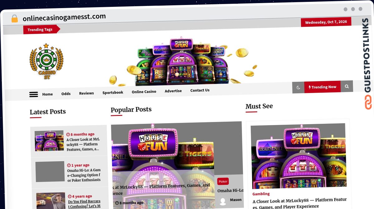 Publish Guest Post on onlinecasinogamesst.com