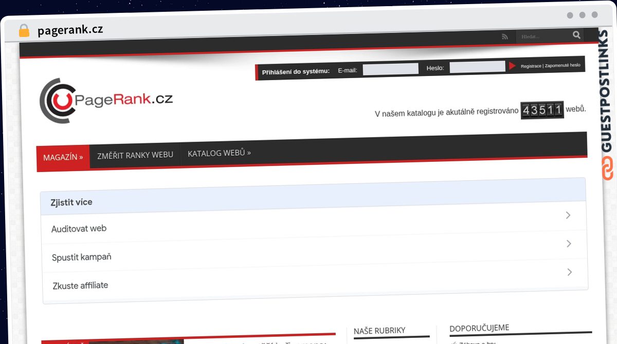 Publish Guest Post on pagerank.cz