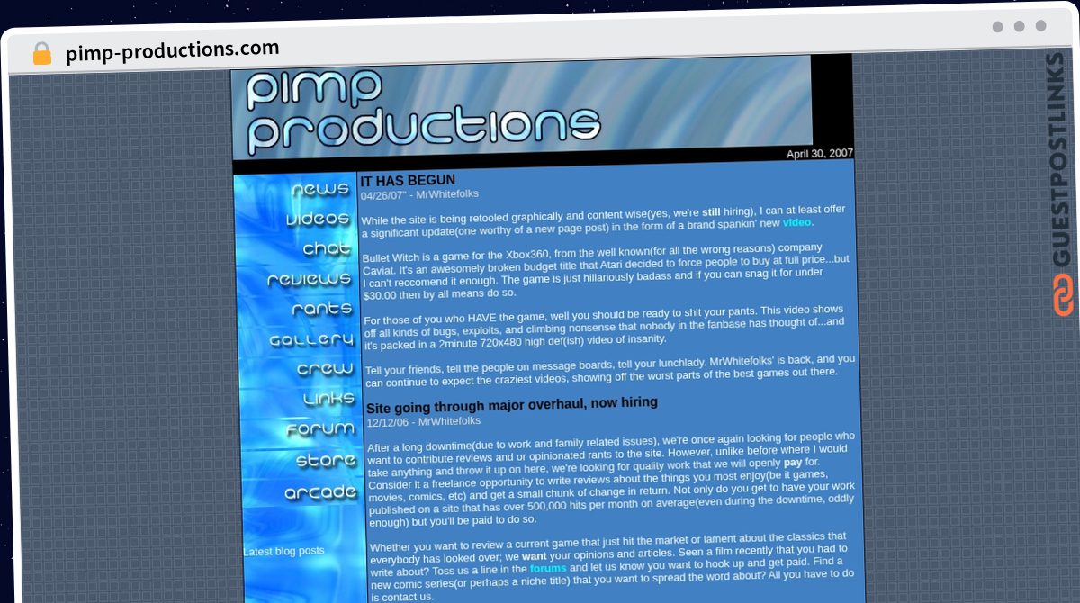 Publish Guest Post on pimp-productions.com