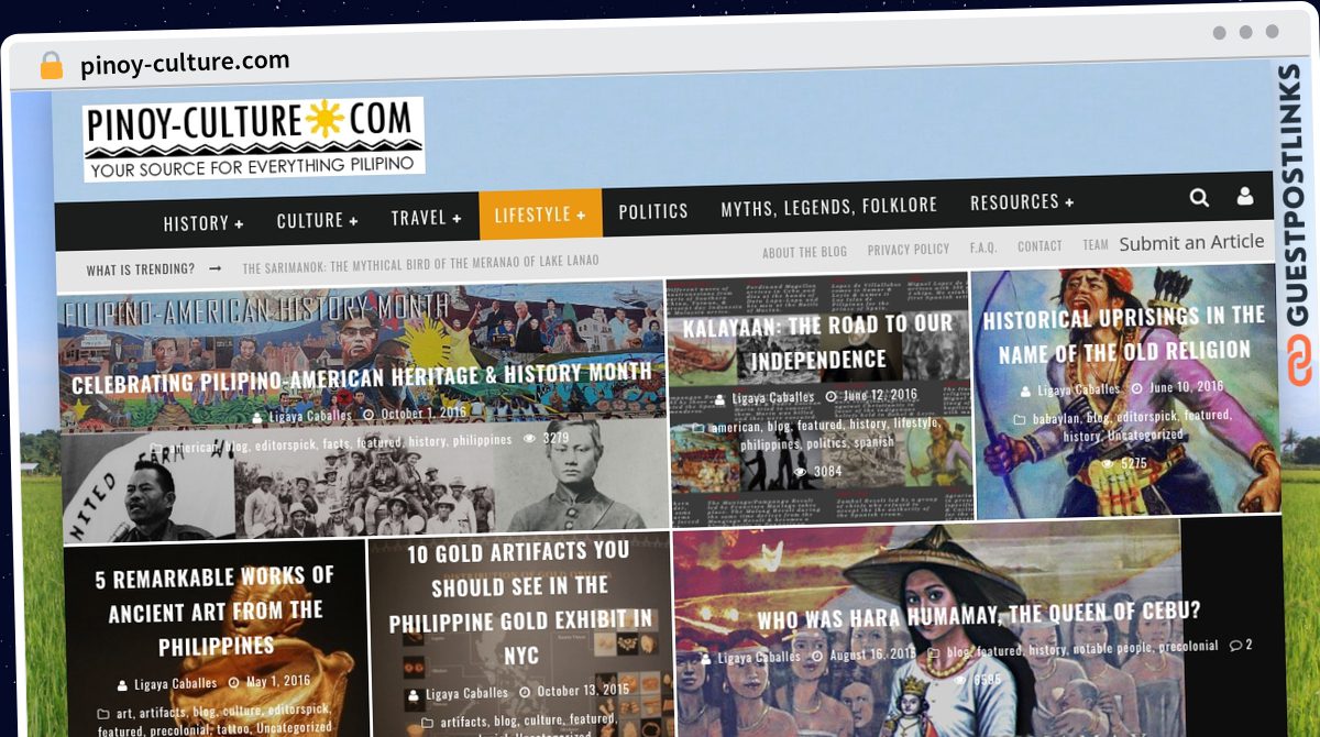Publish Guest Post on pinoy-culture.com