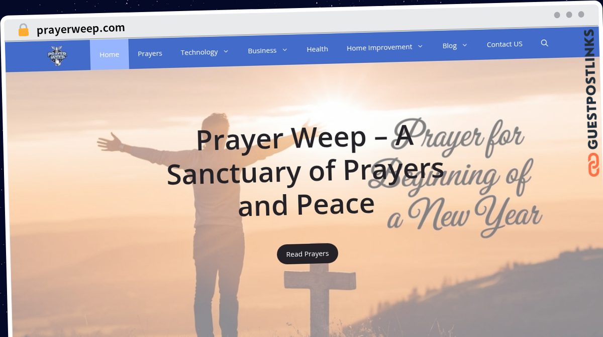 Publish Guest Post on prayerweep.com