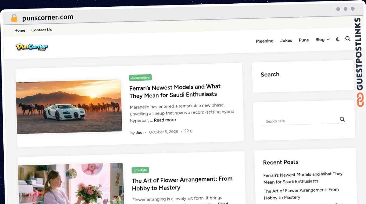 Publish Guest Post on punscorner.com