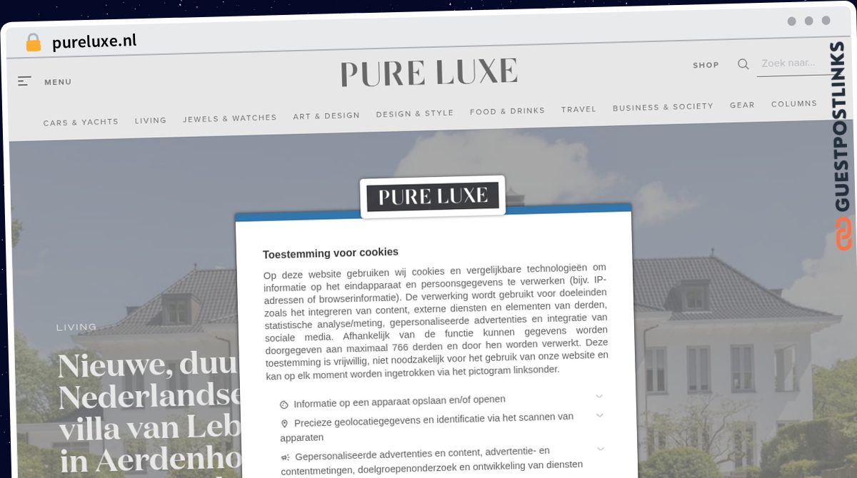 Publish Guest Post on pureluxe.nl
